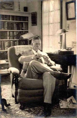 Dr. James Bell Bullitt whittling wooden figurines in his office (circa 1940). Image courtesy of the UNC Bullitt History Of Medicine Club. 