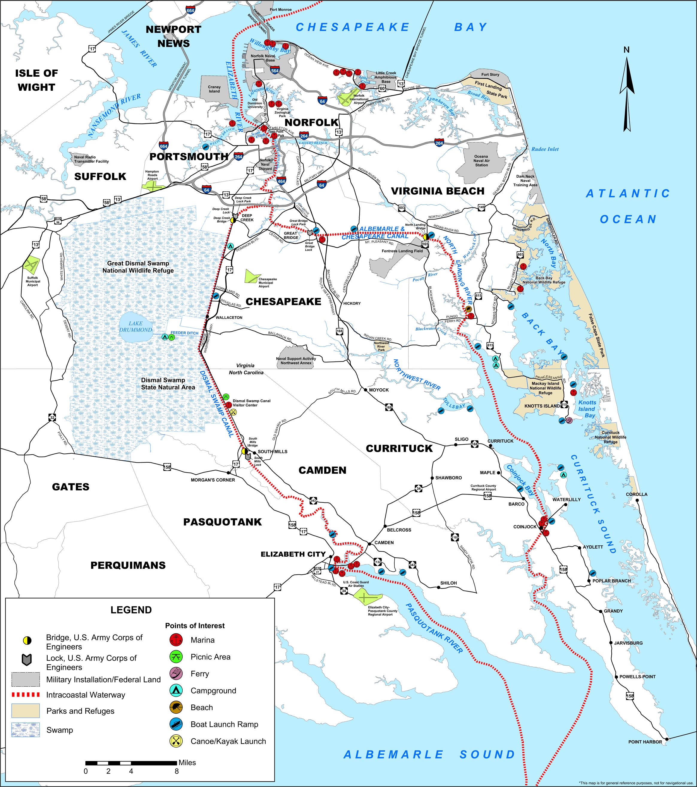 Map of the Atlantic Intracoastal Waterway