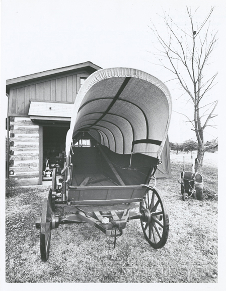 A covered Nissen wagon